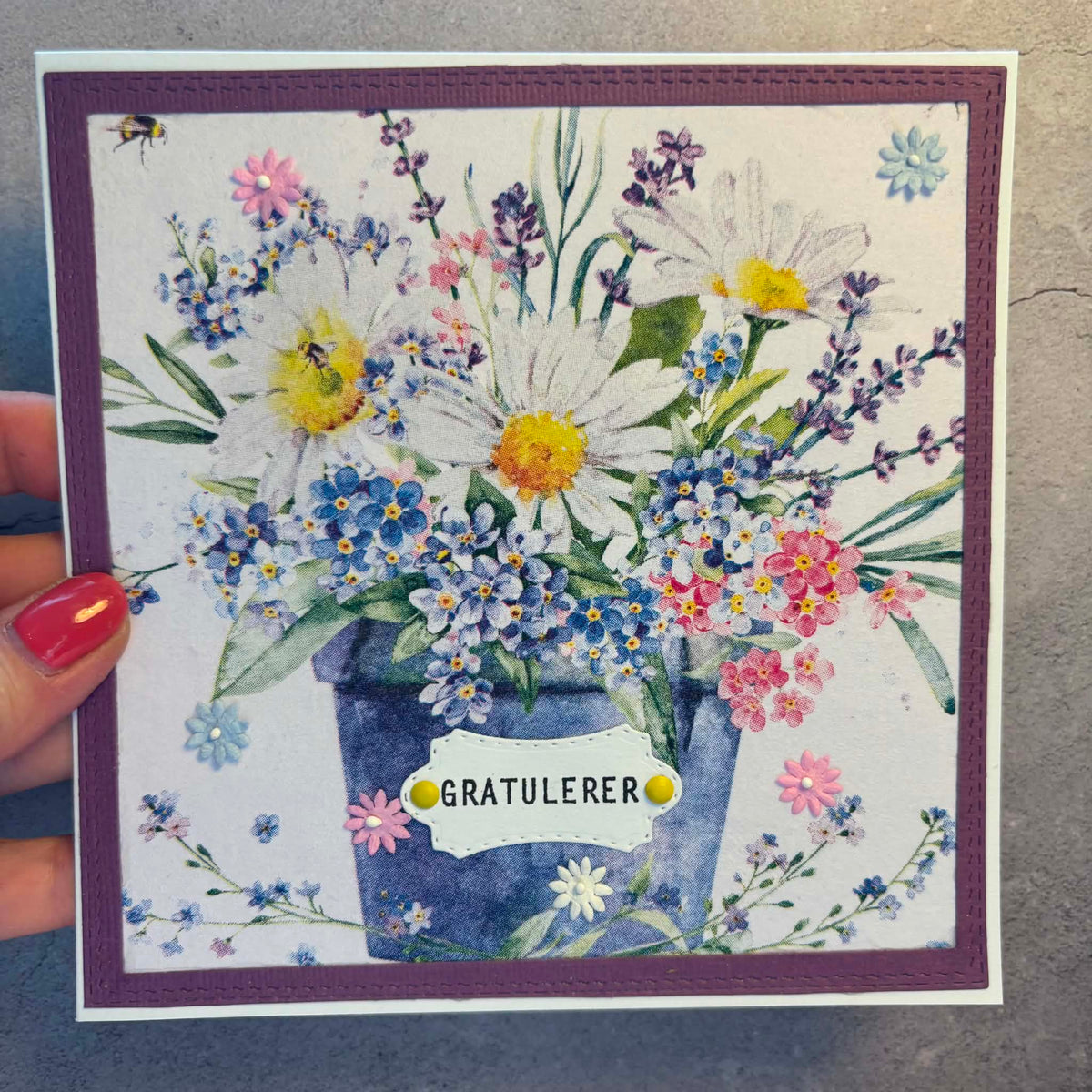 Gratulasjonskort med blomster