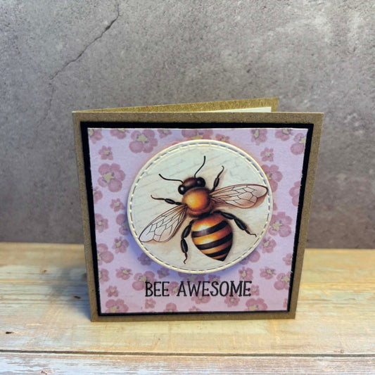 Kort med bie - "Bee awesome"