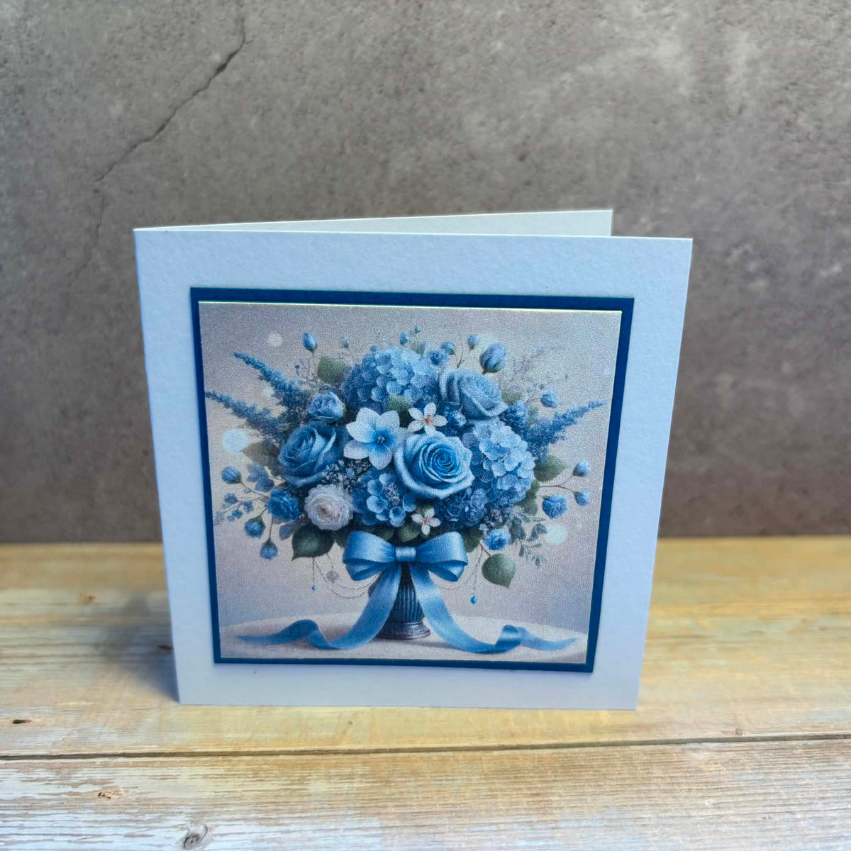 Kort med blomsterbukett