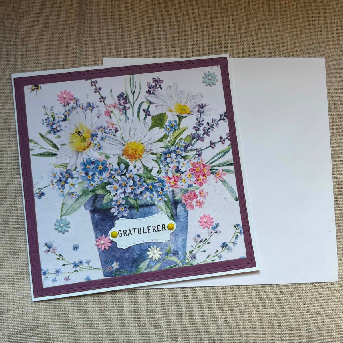 Gratulasjonskort med blomster